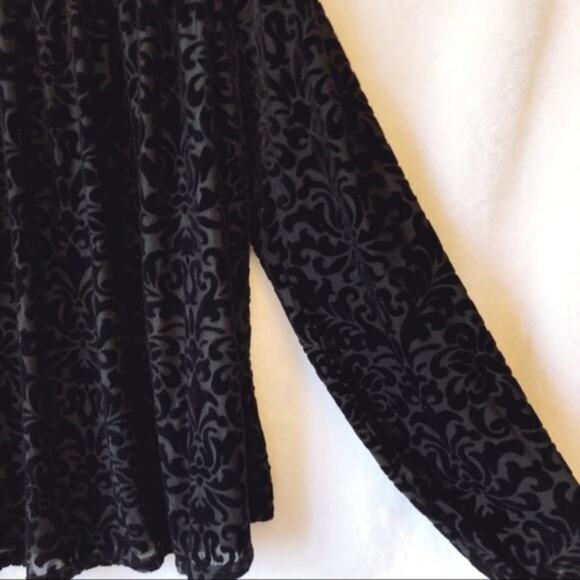 LOFT Black Velvet Flower Off Shoulder Top - Picture 5 of 11